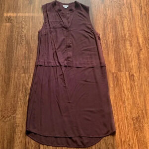 Splendid Y2K Sleeveless Dress Plum Split Neck Size Small